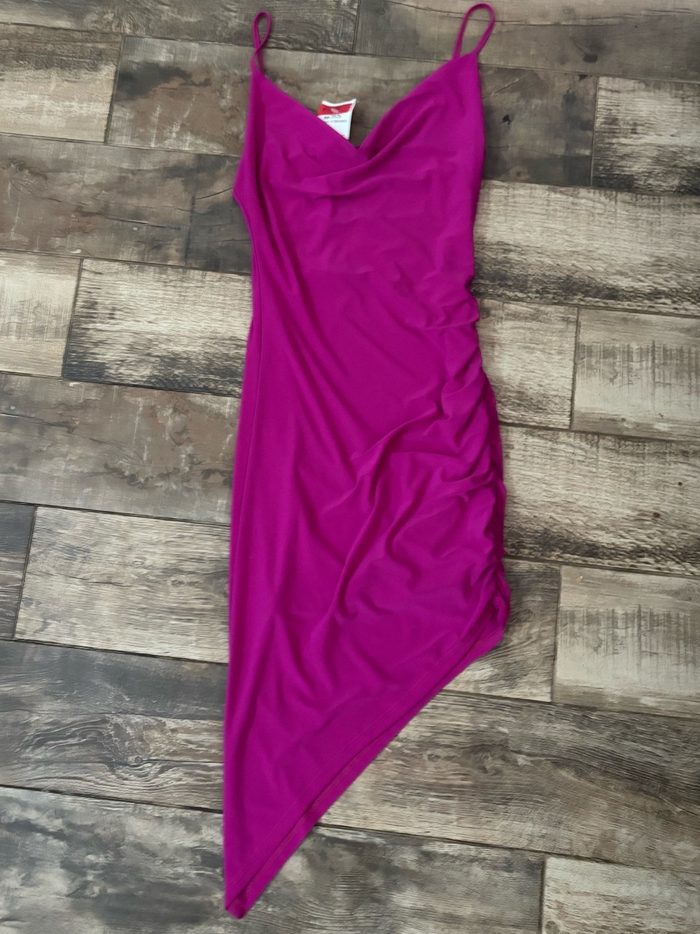 Olivia Rae Hot Pink Asymmetrical Slip Dress
